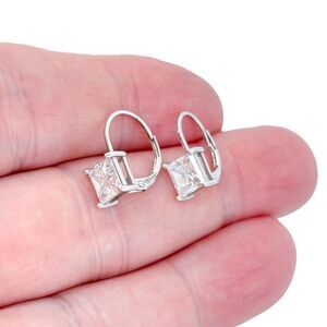 Vintage Sterling Silver 925 Cubic Zirconia Drop Earrings